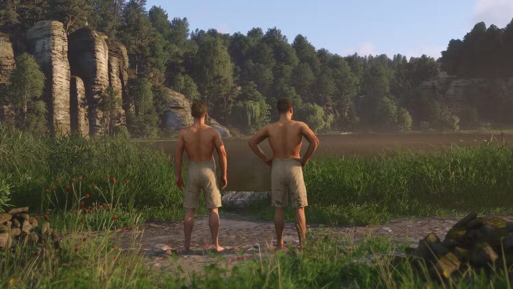 henry and hans looking out at a lake in kingdom come deliverance 2