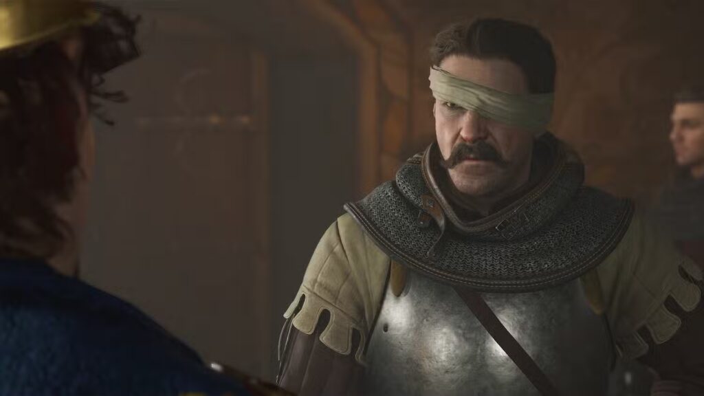 jan zizka staring at character in kingdom come deliverance 2